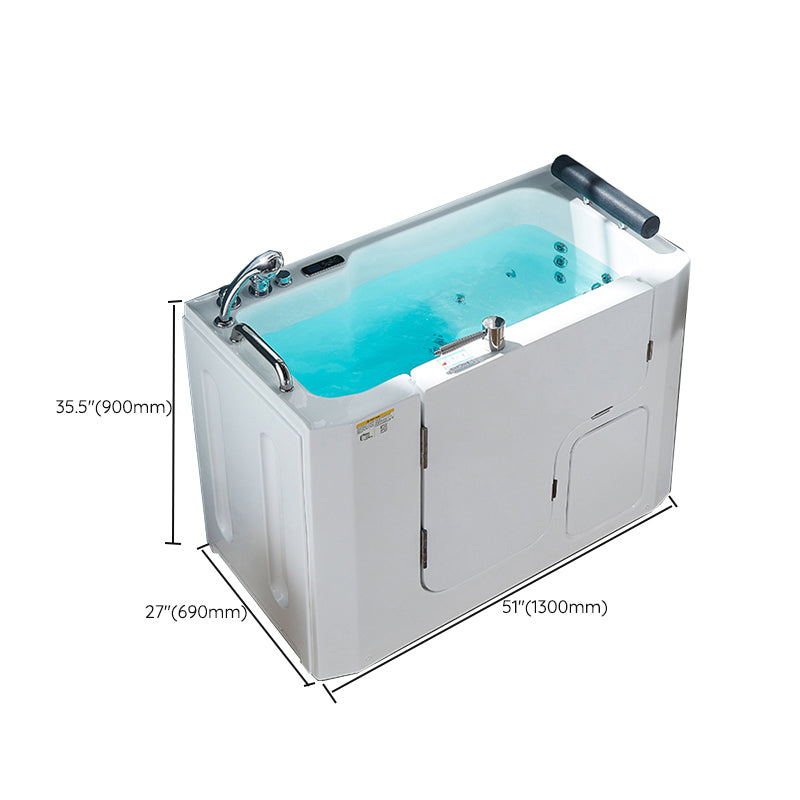 Walk-In Soaking/Air/Whirlpool Bathtub Acrylic Rectangle Back to Wall Bathtub