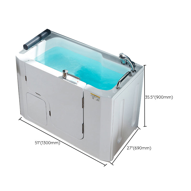 Walk-In Soaking/Air/Whirlpool Bathtub Acrylic Rectangle Back to Wall Bathtub