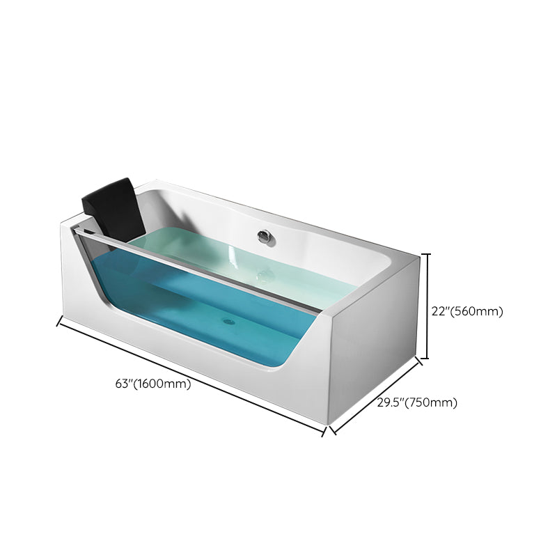 Contemporary Acrylic Back to Wall Bathtub Rectangle Air/Whirlpool/Soaking Bathtub
