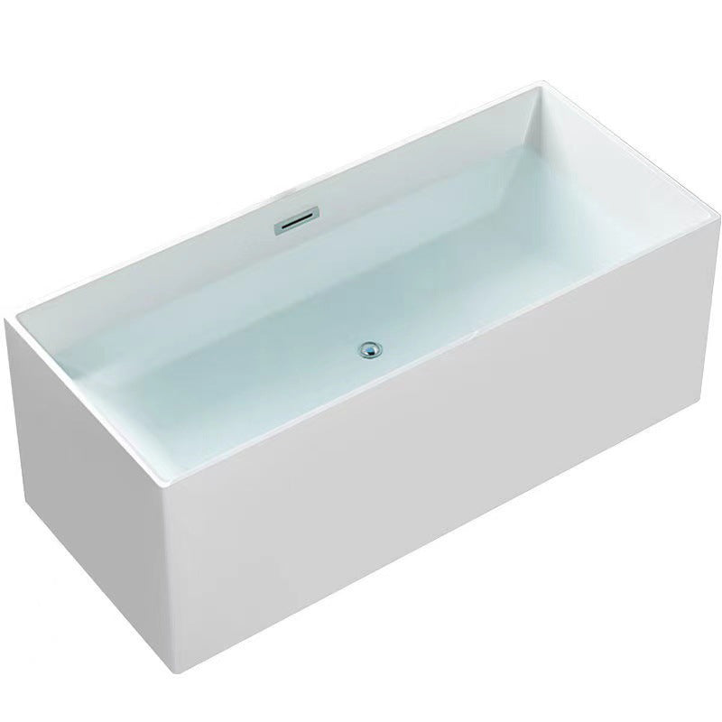 Modern Freestanding Soaking Bathtub Rectangle Acrylic Bathtub in White
