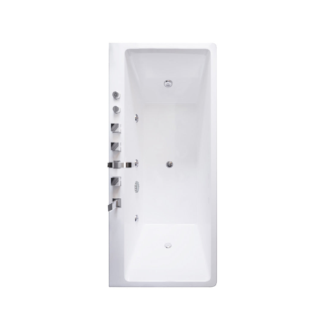 Modern Rectangle Acrylic Embedded Bathtub with Massage Device