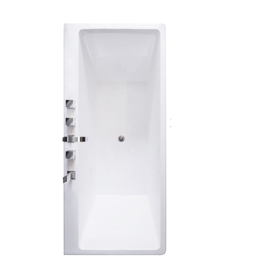 Modern Rectangle Acrylic Embedded Bathtub with Massage Device