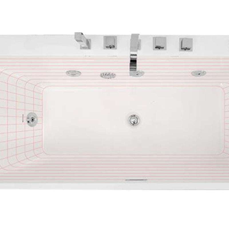 Modern Rectangle Acrylic Embedded Bathtub with Massage Device