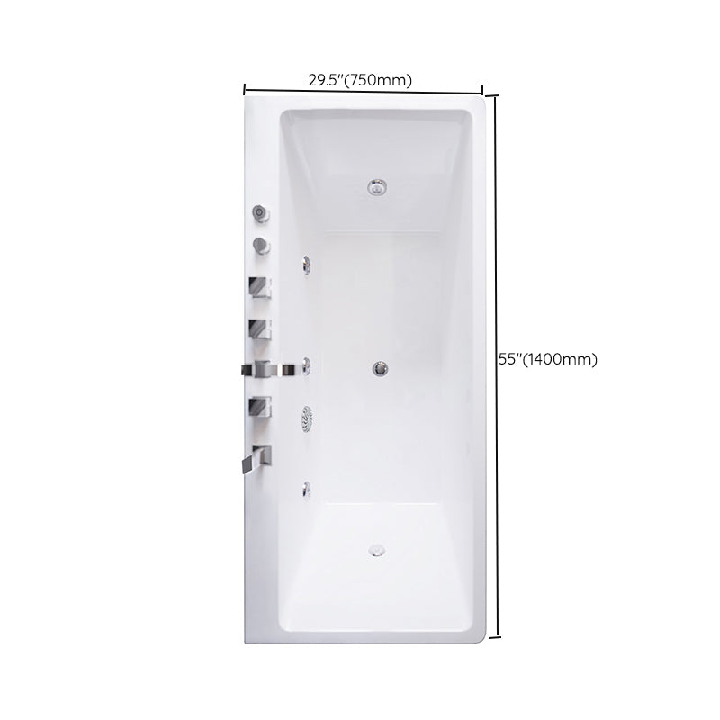 Modern Rectangle Acrylic Embedded Bathtub with Massage Device