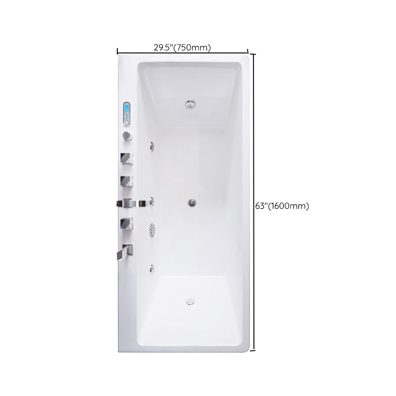 Modern Rectangle Acrylic Embedded Bathtub with Massage Device
