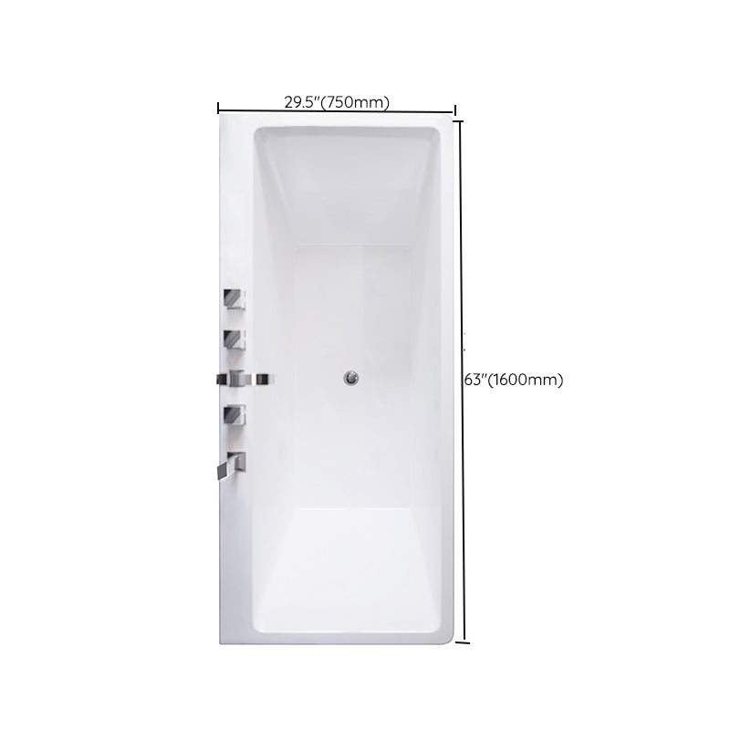Modern Rectangle Acrylic Embedded Bathtub with Massage Device
