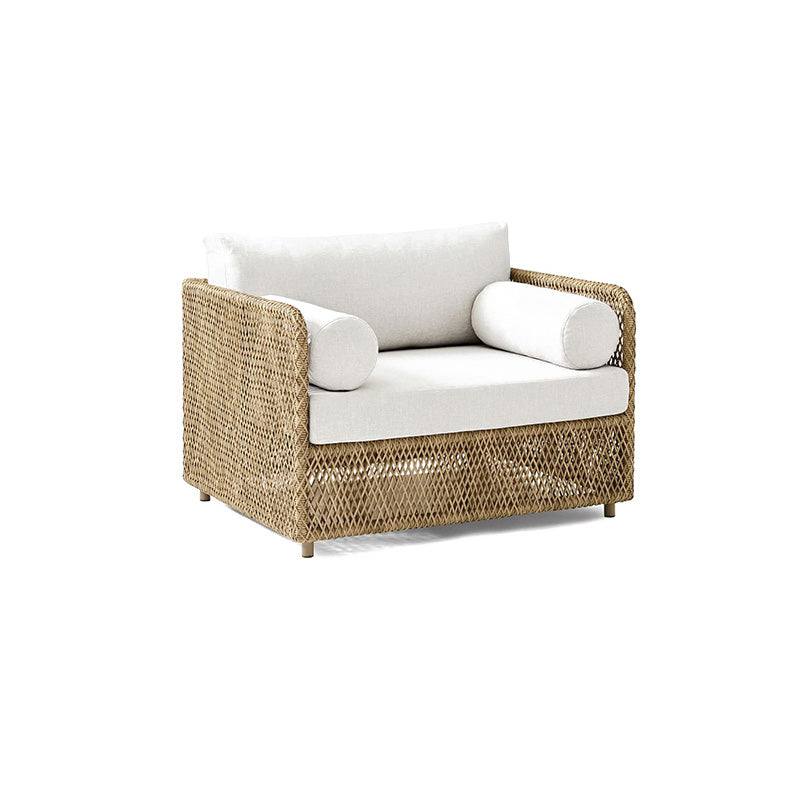Metal and Rattan Patio Sofa Tropical Style Villa Outdoor Patio Sofa