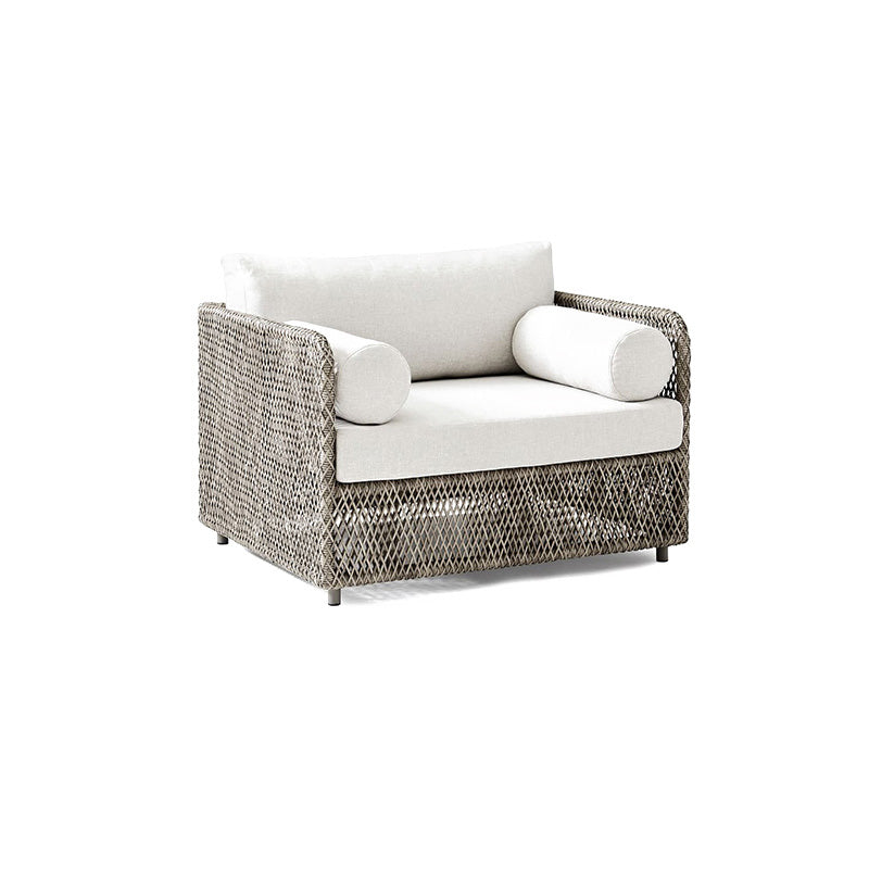 Metal and Rattan Patio Sofa Tropical Style Villa Outdoor Patio Sofa