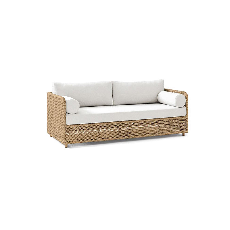 Metal and Rattan Patio Sofa Tropical Style Villa Outdoor Patio Sofa