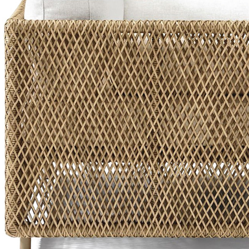 Metal and Rattan Patio Sofa Tropical Style Villa Outdoor Patio Sofa