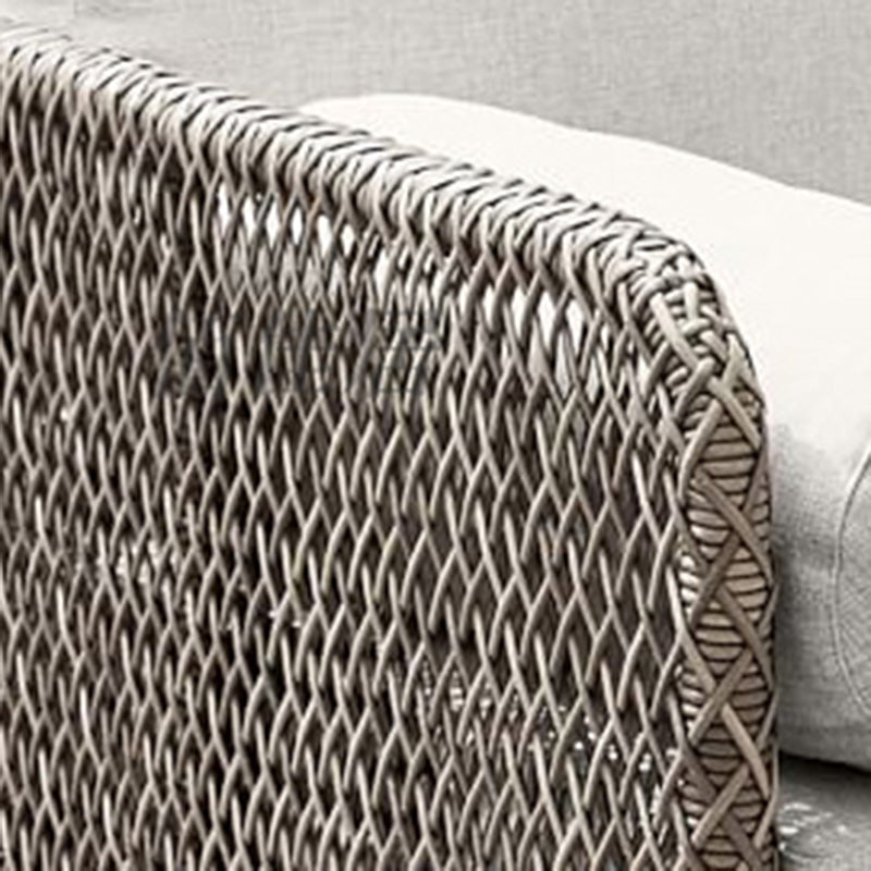 Metal and Rattan Patio Sofa Tropical Style Villa Outdoor Patio Sofa