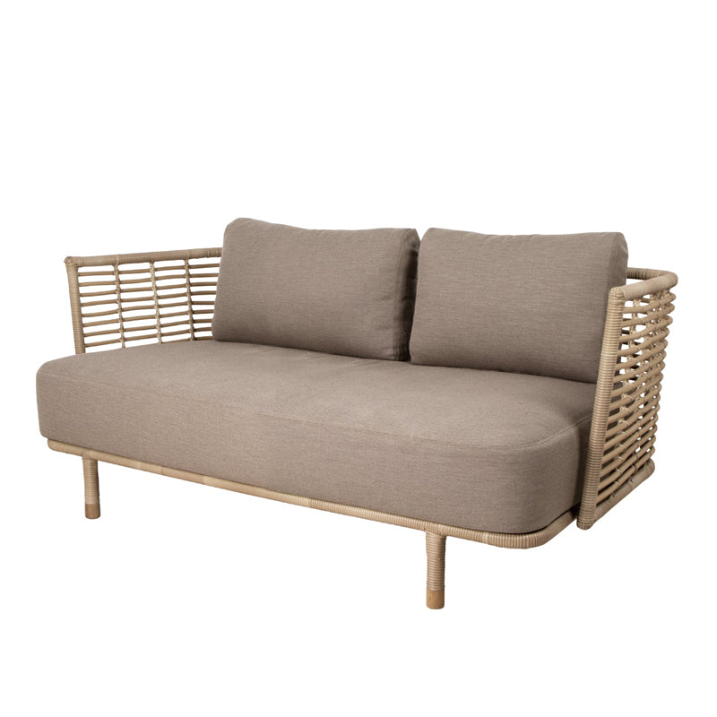 Metal Rattan Patio Sofa Tropical Style Outdoor Simple Sofa Outdoor Patio Sofa
