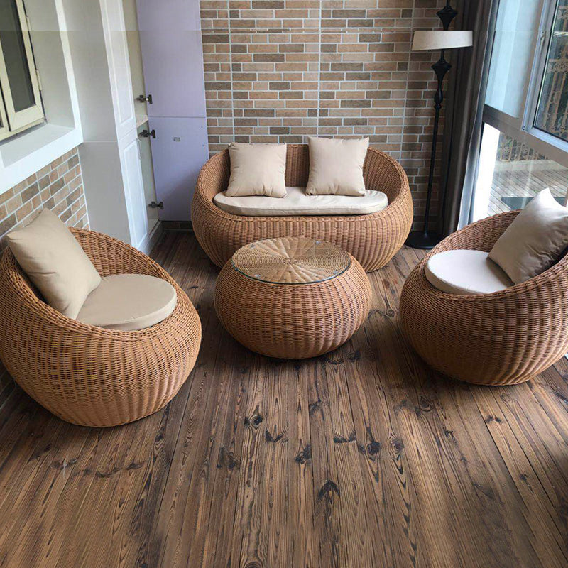 Rattan Outdoor Patio Sofa Tropical Style Simple Leisure Patio Sofa