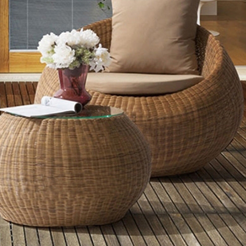 Rattan Outdoor Patio Sofa Tropical Style Simple Leisure Patio Sofa