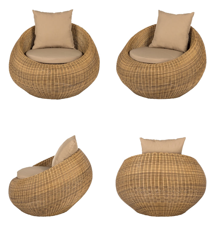 Rattan Outdoor Patio Sofa Tropical Style Simple Leisure Patio Sofa