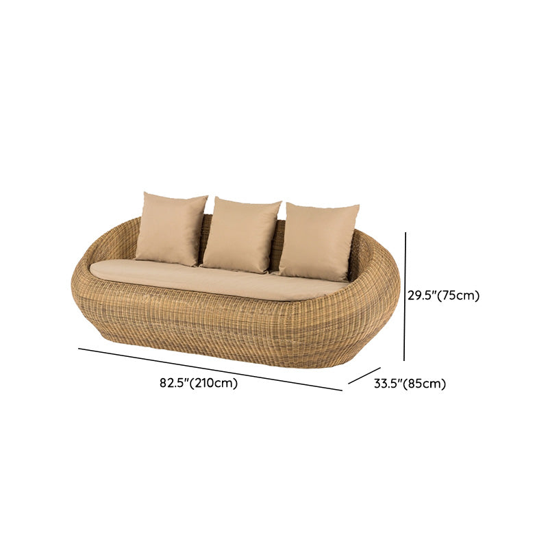Rattan Outdoor Patio Sofa Tropical Style Simple Leisure Patio Sofa