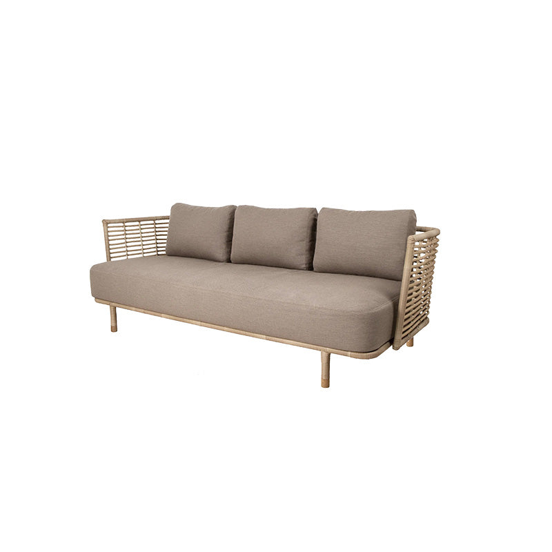 Metal Rattan Patio Sofa Tropical Style Outdoor Simple Leisure Outdoor Patio Sofa