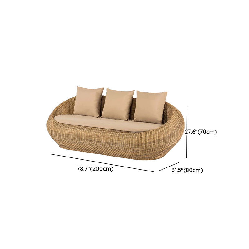 Outdoor Rattan Sofa Tropical Style Simple Leisure Patio Sofa