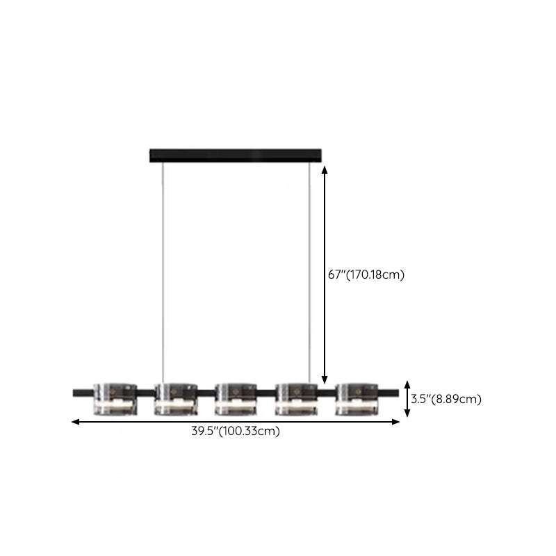 Nordic LED Island Lighting Fixture Simple Glass Pendant Light for Dining Room
