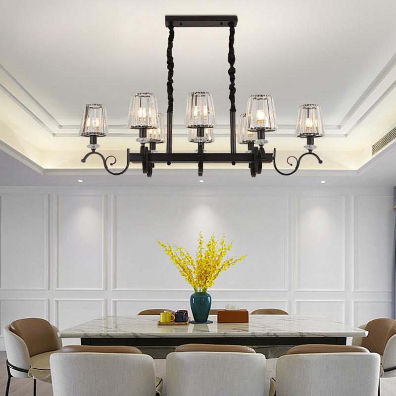 American Style Hanging Lamp Crystal Shade Island Light Fixture for Living Room