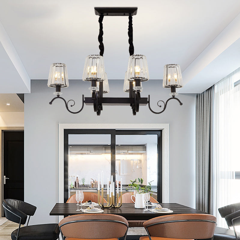 American Style Hanging Lamp Crystal Shade Island Light Fixture for Living Room