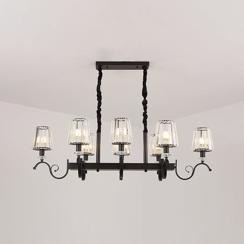 American Style Hanging Lamp Crystal Shade Island Light Fixture for Living Room