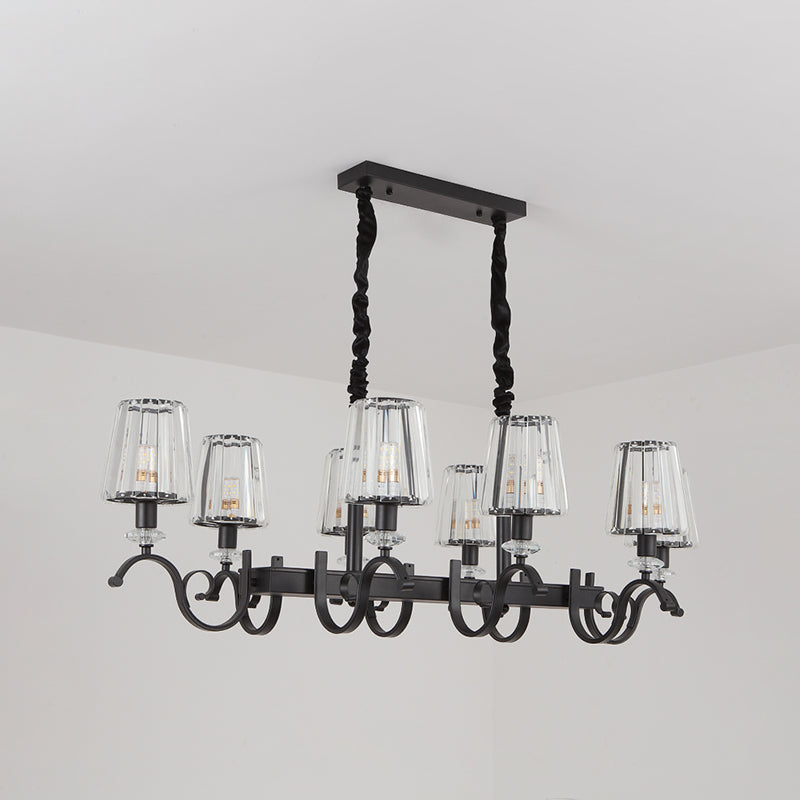 American Style Hanging Lamp Crystal Shade Island Light Fixture for Living Room