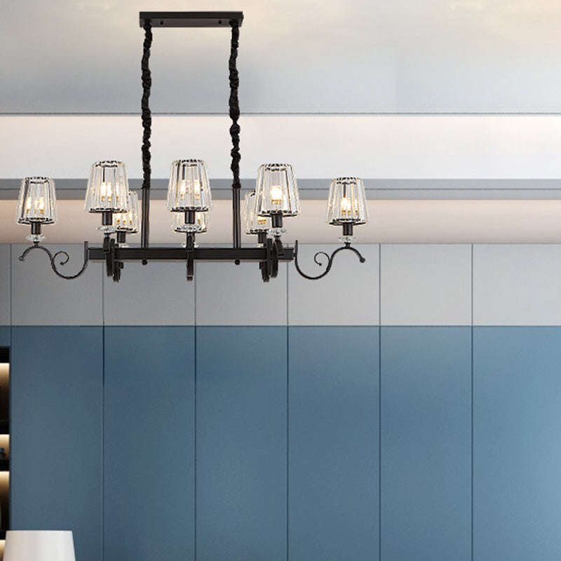 American Style Hanging Lamp Crystal Shade Island Light Fixture for Living Room