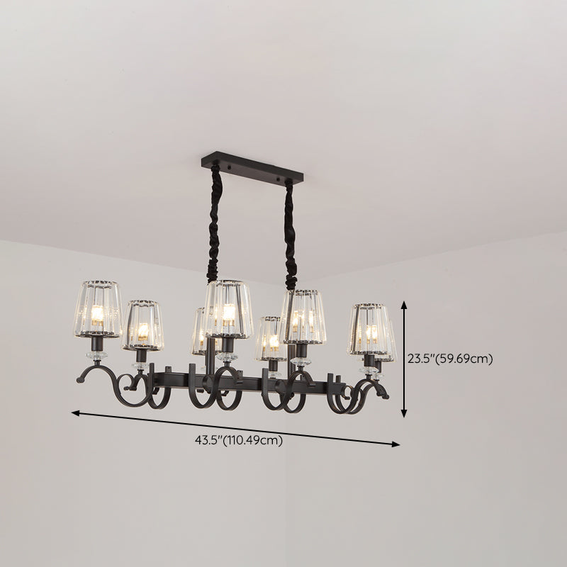 American Style Hanging Lamp Crystal Shade Island Light Fixture for Living Room