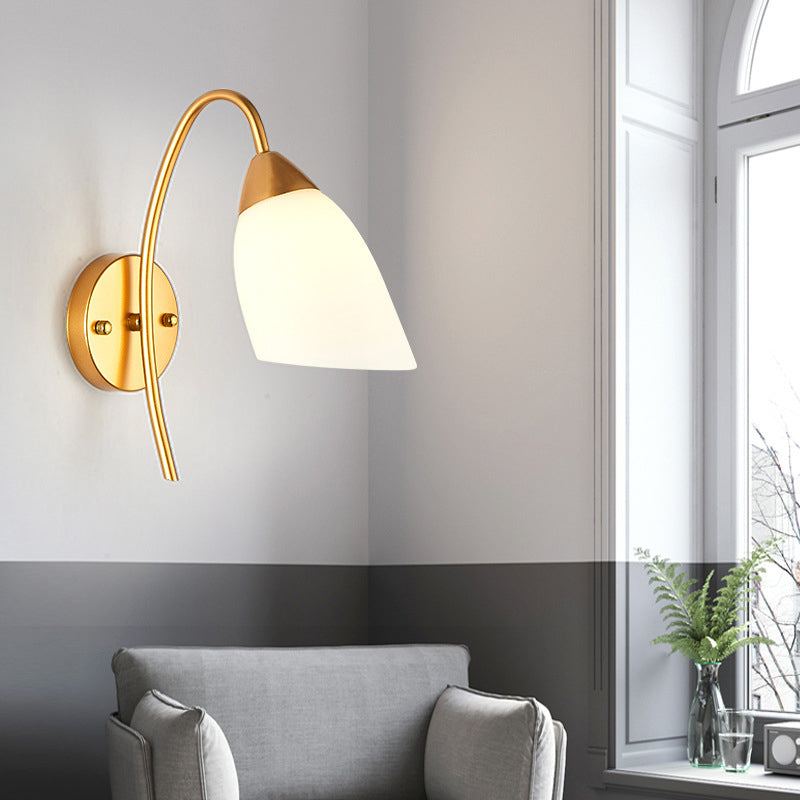 Modernist 1 Light Wall Sconce Gold Metal Sconce Lighting for Bedroom