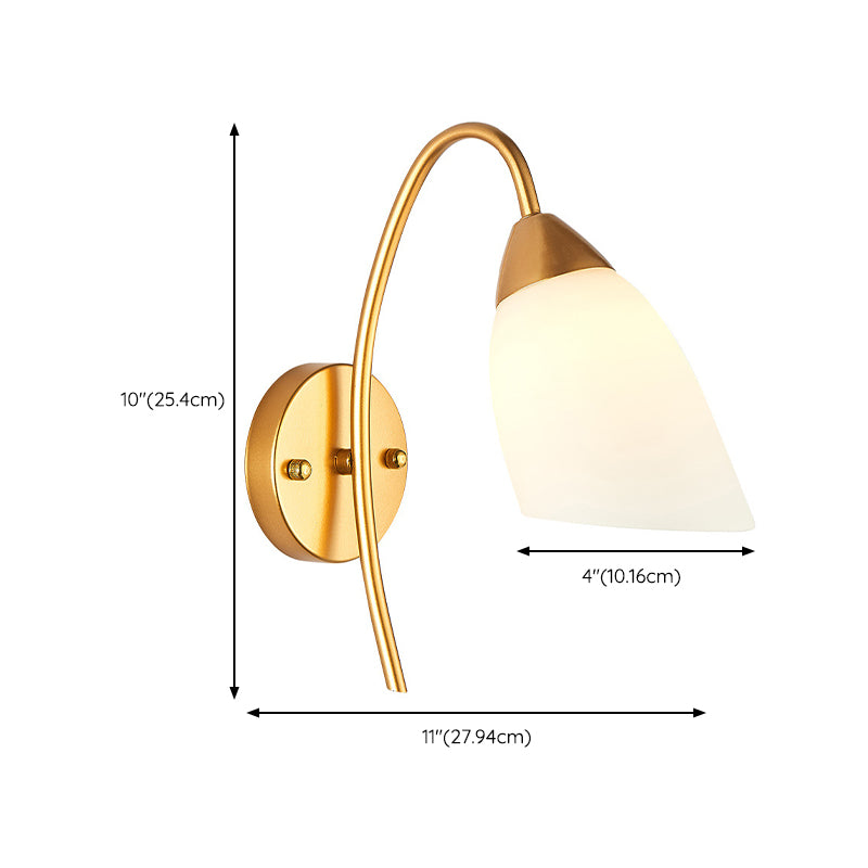 Modernist 1 Light Wall Sconce Gold Metal Sconce Lighting for Bedroom