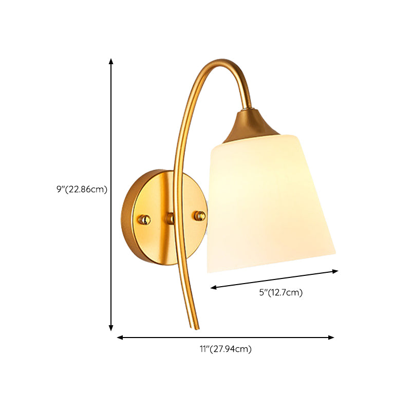 Modernist 1 Light Wall Sconce Gold Metal Sconce Lighting for Bedroom