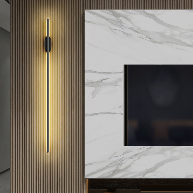 Minimalist LED Wall Lamp Thin-Line Copper Sconce Lighting for Bedroom