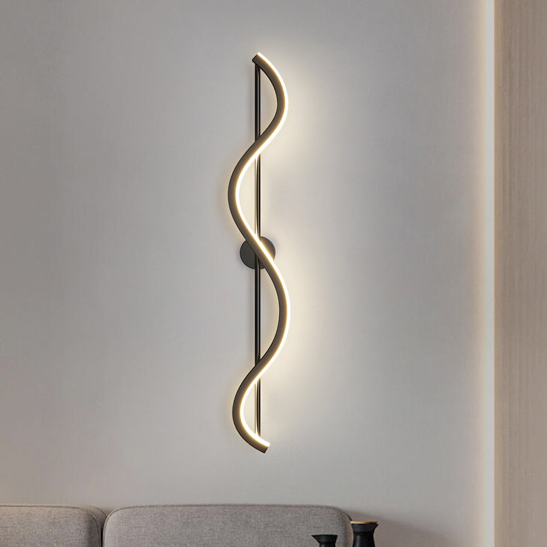 Metal Linear Shape Wall Light Modern Style 1-Light Wall Light Sconce