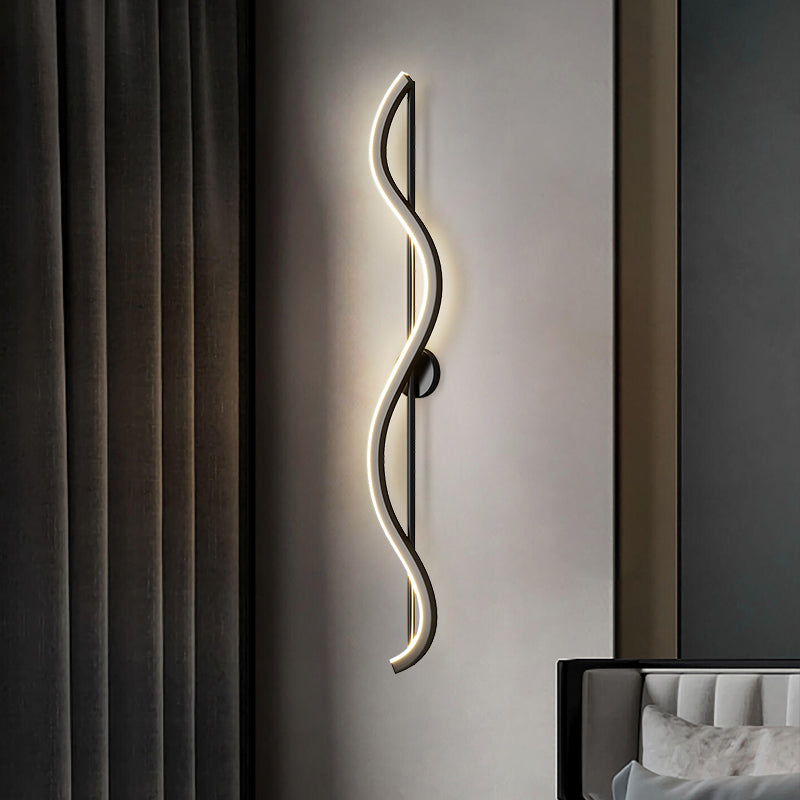 Metal Linear Shape Wall Light Modern Style 1-Light Wall Light Sconce