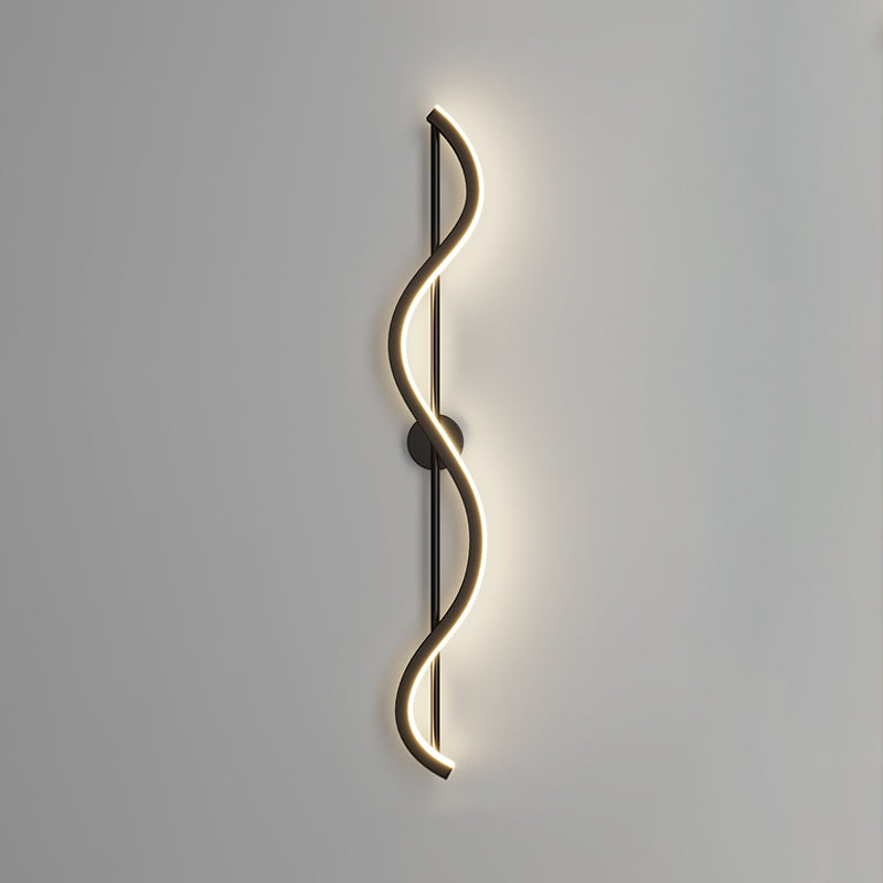 Metal Linear Shape Wall Light Modern Style 1-Light Wall Light Sconce