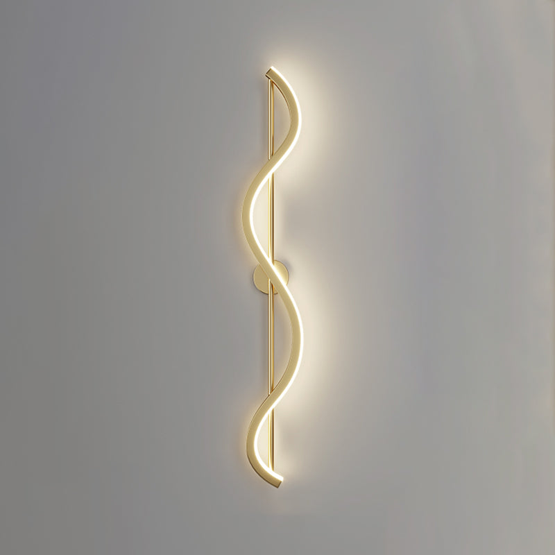Metal Linear Shape Wall Light Modern Style 1-Light Wall Light Sconce