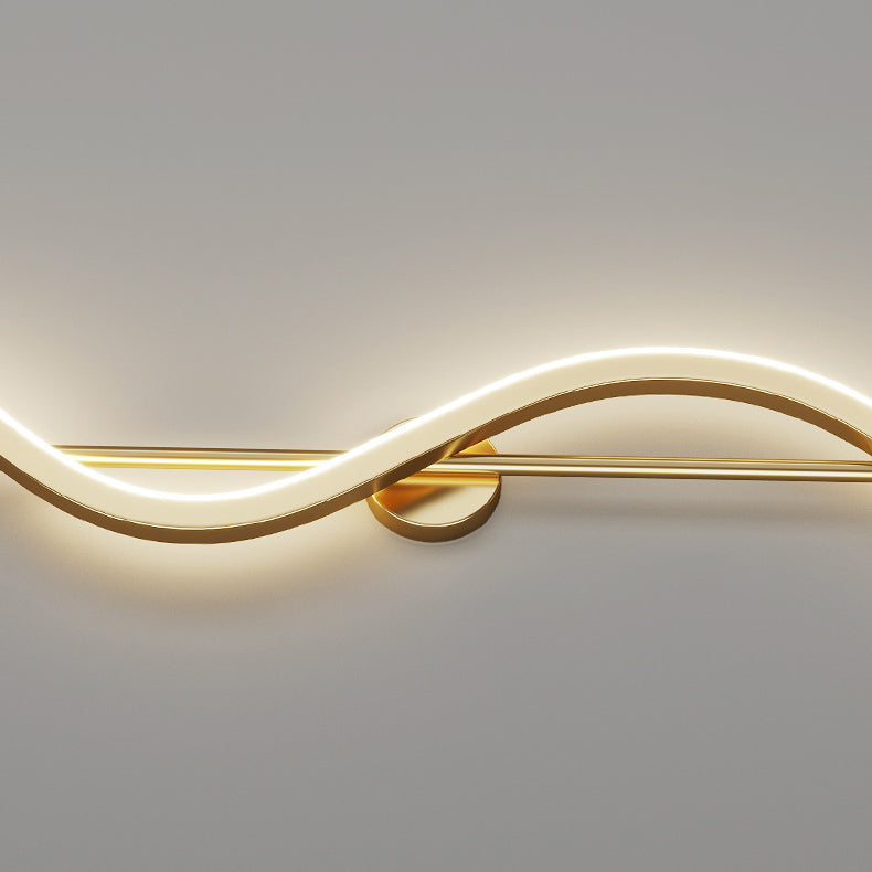 Metal Linear Shape Wall Light Modern Style 1-Light Wall Light Sconce