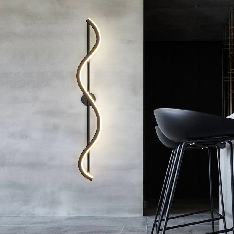 Metal Linear Shape Wall Light Modern Style 1-Light Wall Light Sconce