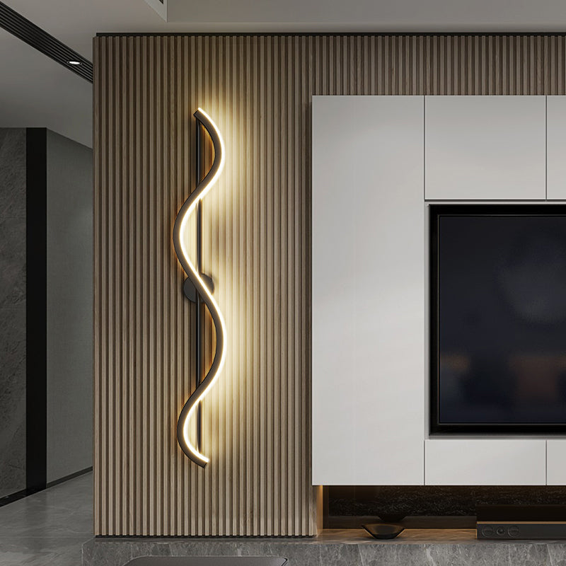 Metal Linear Shape Wall Light Modern Style 1-Light Wall Light Sconce