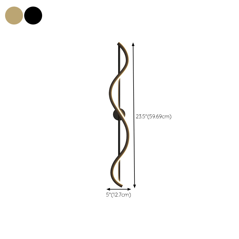 Metal Linear Shape Wall Light Modern Style 1-Light Wall Light Sconce