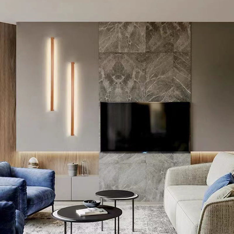 Wooden LED Wall Light Fixture Minimalist Wall Light Sconce for Bedroom