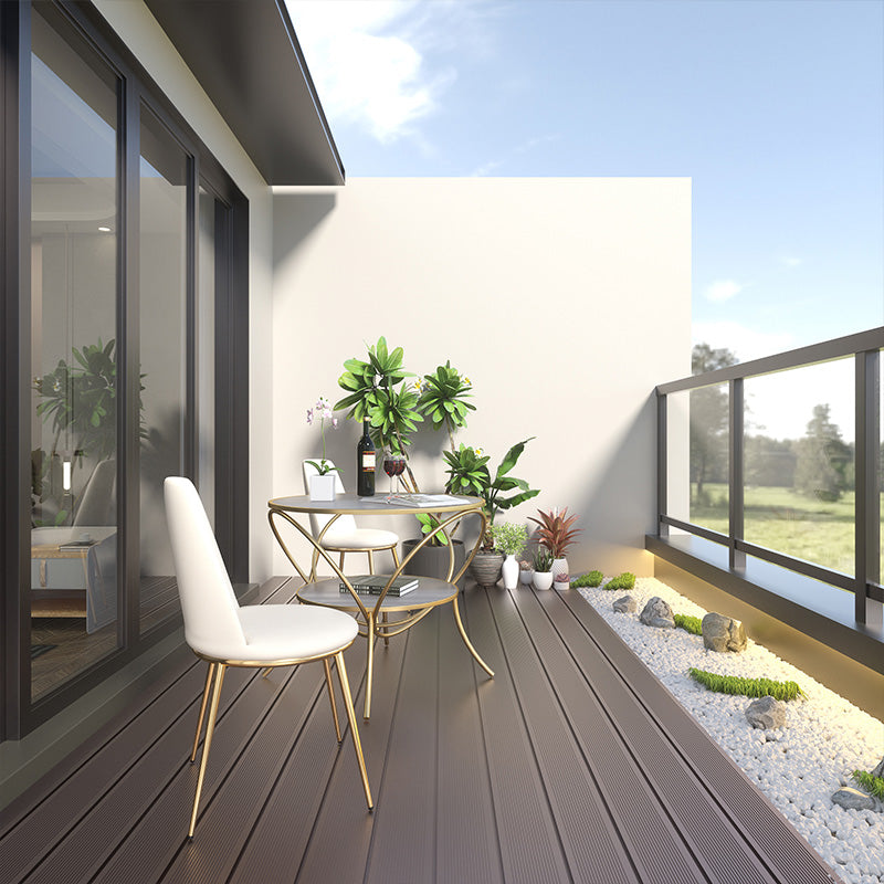 Round Shape Side Table Golden Farmhouse Style 2-Tier End Table