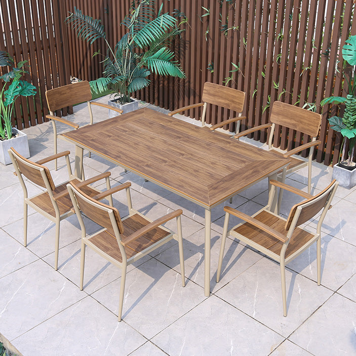 Rectangle Shape Dining Table Farmhouse Style Dining Set in Wood