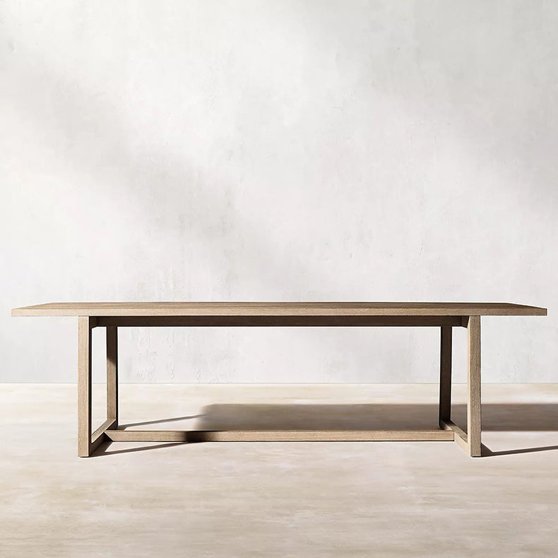 Farmhouse Dining Table Outdoor Solid Wood Unfinished Dining Table