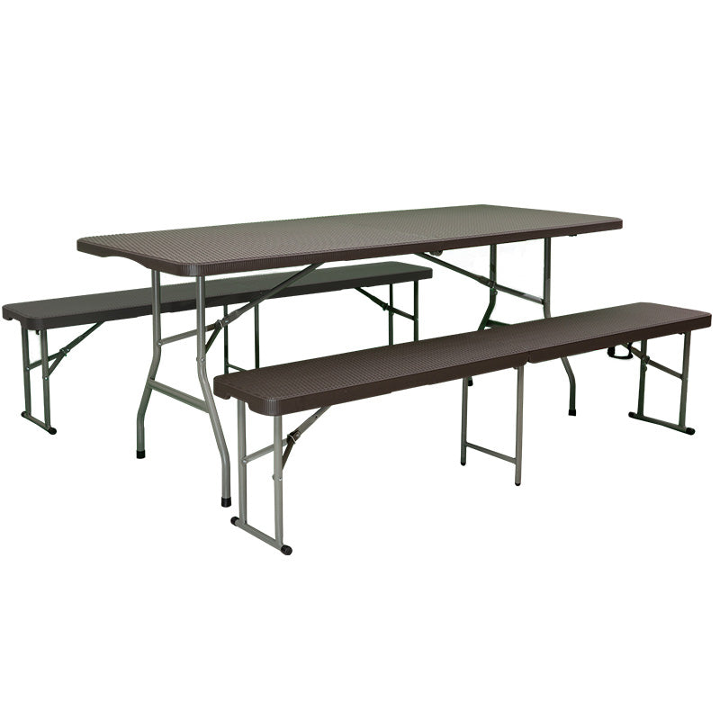 Industrial Plastic Foldable Dining Table Rectangle Water Resistant Table