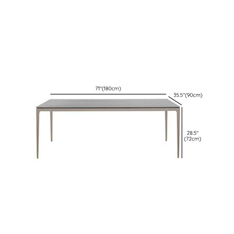 Contemporary Metal Dining Table Rectangle UV Resistant Dining Table