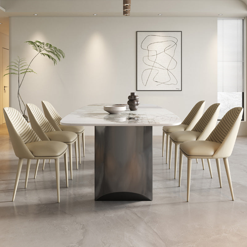 Modern Dining Set 1/7 Pcs Rectangle Dining Table with Upholstered Chairs