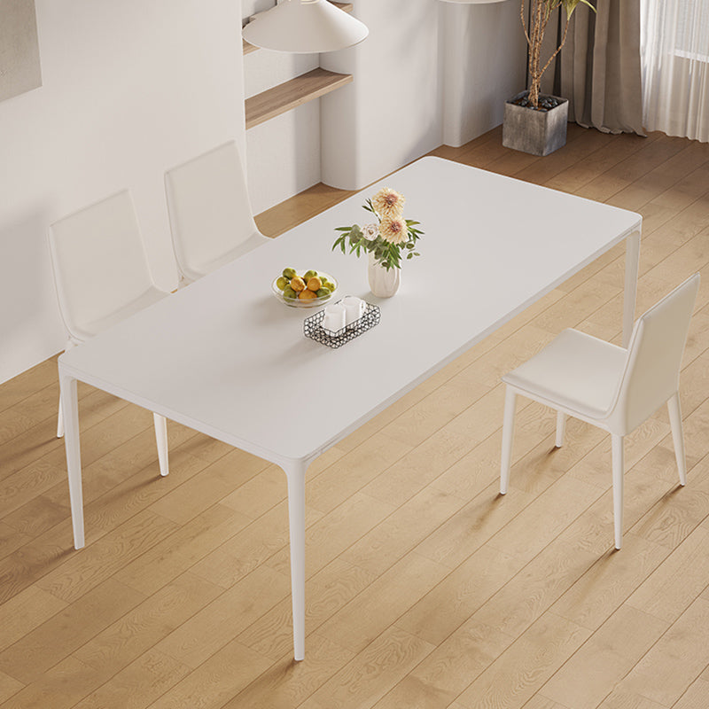 Modern 1/3/4/5/7 Pieces Dining Table Set Stone Rectangle Furniture in White