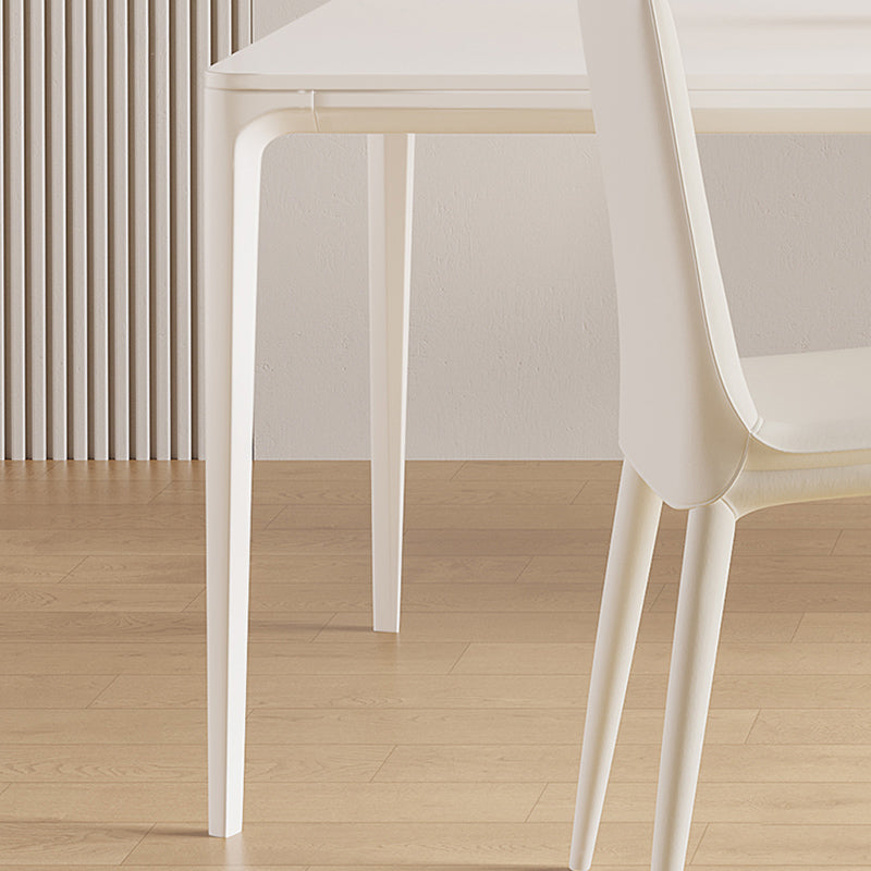 Modern 1/3/4/5/7 Pieces Dining Table Set Stone Rectangle Furniture in White
